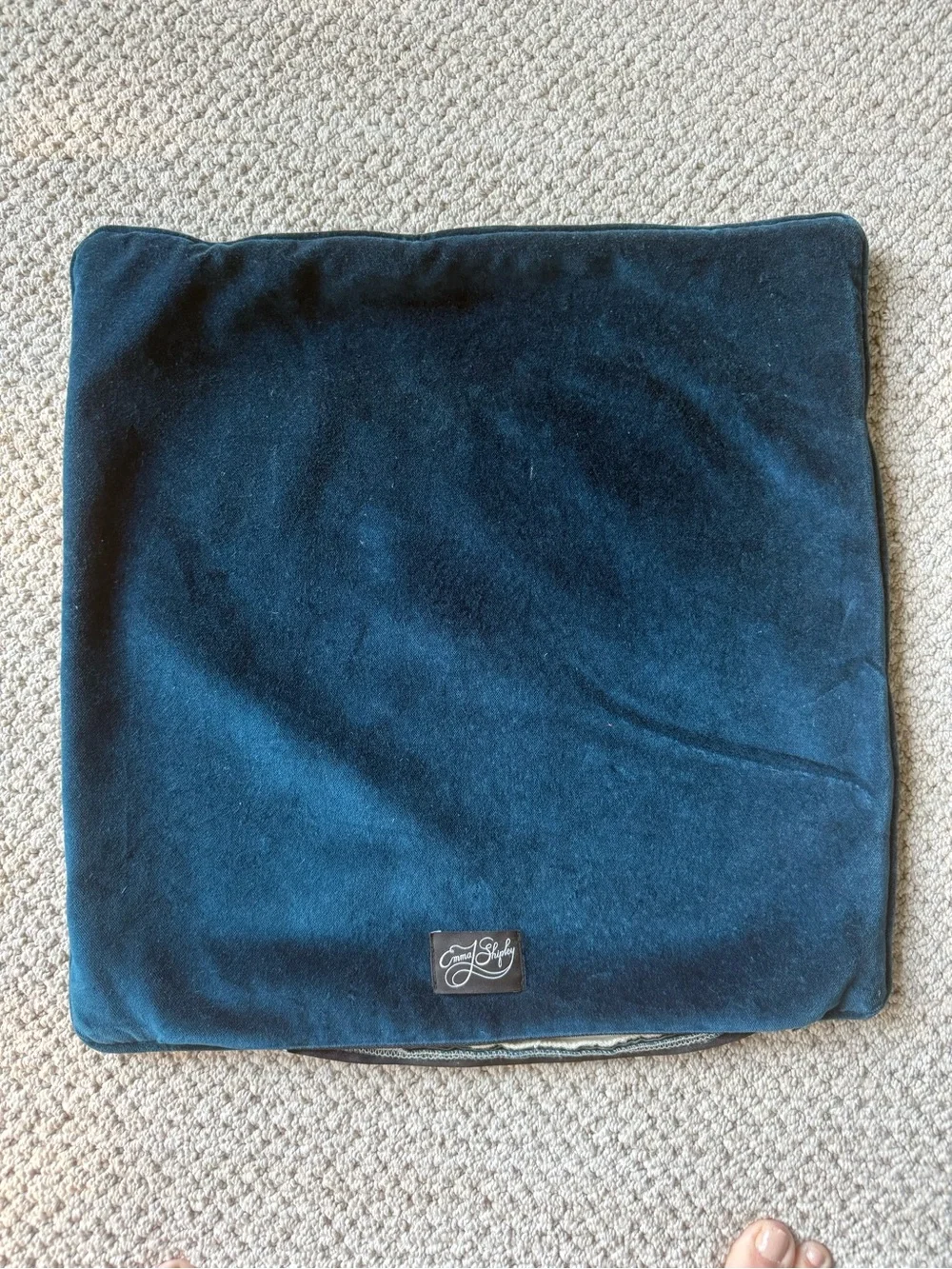 Luxury Velvet Lynx Decorative Pillow - Teal & Cream